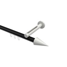 Gardinenstange mit Innenlauf Schwarz / Weiß, Aluminium / Metall 20 mm Ø Siteno Savio Gardinenstange mit Innenlauf Schwarz / Weiß, Aluminium / Metall 20 mm Ø Siteno Savio