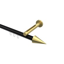 Innenlauf-Vorhangstange Schwarz / Messing-Optik, Aluminium / Metall 20 mm Ø Siteno Savio Innenlauf-Vorhangstange Schwarz / Messing-Optik, Aluminium / Metall 20 mm Ø Siteno Savio