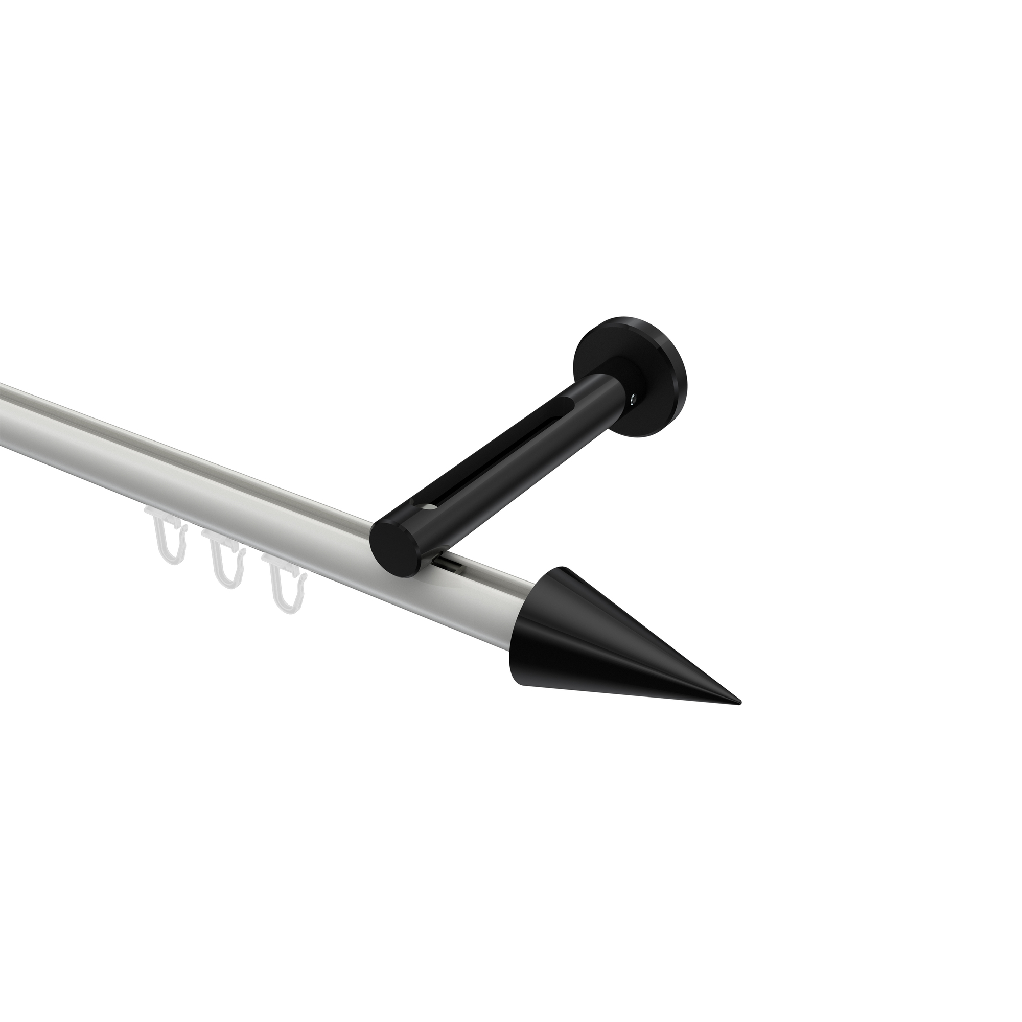 Gardinenstange mit Innenlauf Weiß / Schwarz, Aluminium / Metall 20 mm Ø Siteno Savio Gardinenstange mit Innenlauf Weiß / Schwarz, Aluminium / Metall 20 mm Ø Siteno Savio