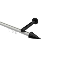 Gardinenstange mit Innenlauf Weiß / Schwarz, Aluminium / Metall 20 mm Ø Siteno Savio Gardinenstange mit Innenlauf Weiß / Schwarz, Aluminium / Metall 20 mm Ø Siteno Savio