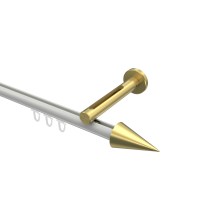 Innenlauf-Vorhangstange Weiß / Messing-Optik, Aluminium / Metall 20 mm Ø Siteno Savio Innenlauf-Vorhangstange Weiß / Messing-Optik, Aluminium / Metall 20 mm Ø Siteno Savio