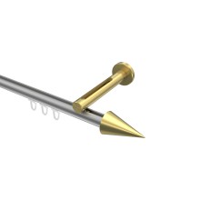 Innenlauf-Vorhangstange Silbergrau / Messing-Optik, Aluminium / Metall 20 mm Ø Siteno Savio Innenlauf-Vorhangstange Silbergrau / Messing-Optik, Aluminium / Metall 20 mm Ø Siteno Savio