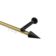 Gardinenstange mit Innenlauf Messing-Optik / Schwarz, Aluminium / Metall 20 mm Ø Siteno Savio Gardinenstange mit Innenlauf Messing-Optik / Schwarz, Aluminium / Metall 20 mm Ø Siteno Savio