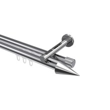 Innenlauf-Gardinenstange Chrom, Aluminium / Metall 20 mm Ø Siteno Savio, 2-läufig Innenlauf-Gardinenstange Chrom, Aluminium / Metall 20 mm Ø Siteno Savio, 2-läufig