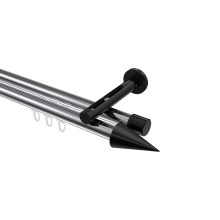 Innenlaufstange Chrom / Schwarz, Aluminium / Metall 20 mm Ø Siteno Savio, zweiläufig Innenlaufstange Chrom / Schwarz, Aluminium / Metall 20 mm Ø Siteno Savio, zweiläufig