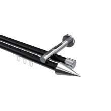 Innenlaufstange Schwarz / Chrom, Aluminium / Metall 20 mm Ø Siteno Savio, 2-läufig Innenlaufstange Schwarz / Chrom, Aluminium / Metall 20 mm Ø Siteno Savio, 2-läufig