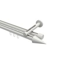 Innenlauf-Gardinenstange Weiß, Aluminium / Metall 20 mm Ø Siteno Savio, zweiläufig Innenlauf-Gardinenstange Weiß, Aluminium / Metall 20 mm Ø Siteno Savio, zweiläufig