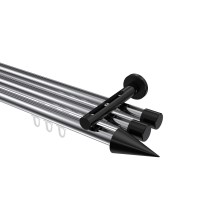 Innenlaufstange Chrom / Schwarz, Aluminium / Metall 20 mm Ø Siteno Savio, dreiläufig Innenlaufstange Chrom / Schwarz, Aluminium / Metall 20 mm Ø Siteno Savio, dreiläufig