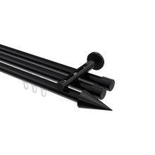 Innenlauf-Gardinenstange Schwarz, Aluminium / Metall 20 mm Ø Siteno Savio, dreiläufig Innenlauf-Gardinenstange Schwarz, Aluminium / Metall 20 mm Ø Siteno Savio, dreiläufig