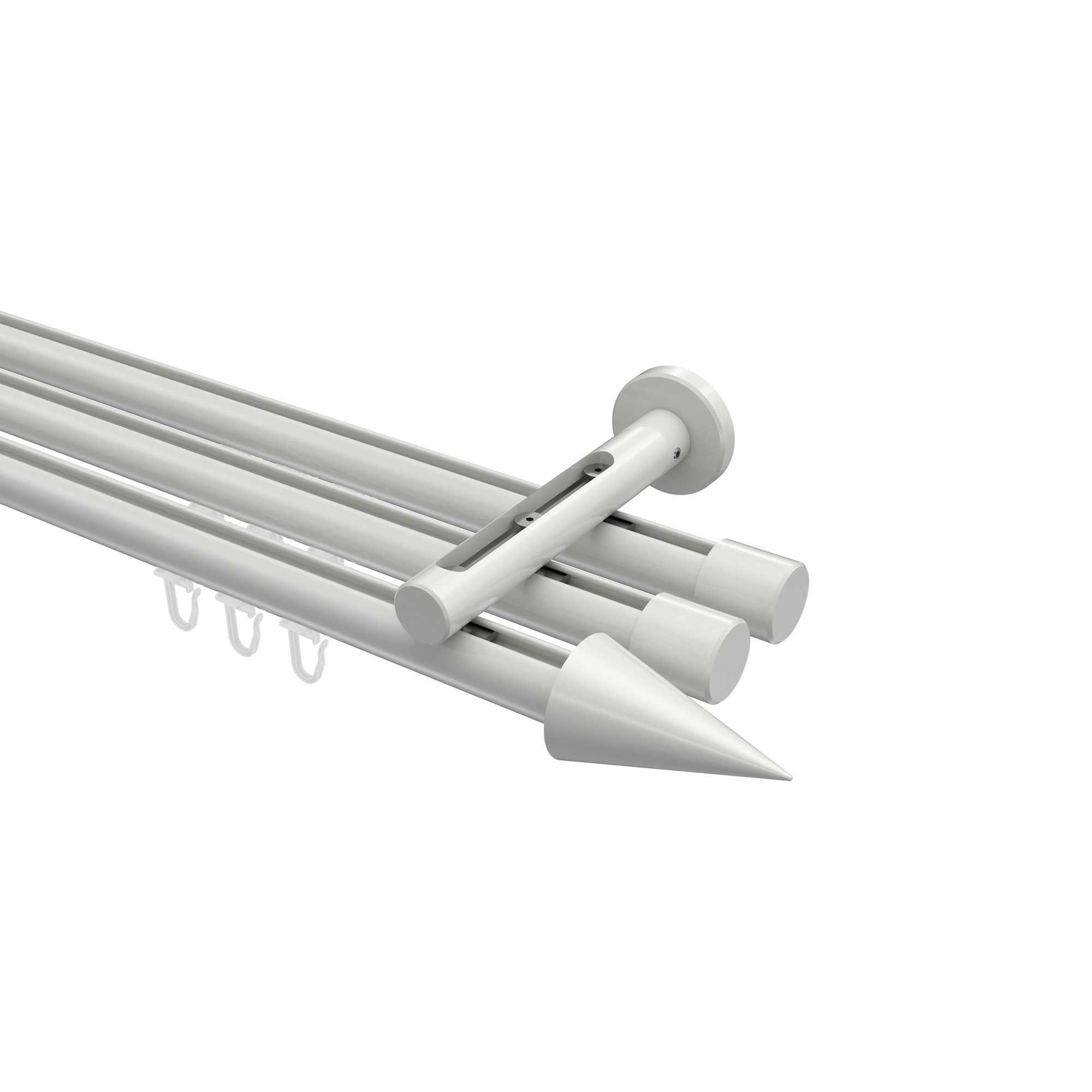 Innenlauf-Gardinenstange Weiß, Aluminium / Metall 20 mm Ø Siteno Savio, 3-läufig Innenlauf-Gardinenstange Weiß, Aluminium / Metall 20 mm Ø Siteno Savio, 3-läufig