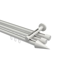 Innenlauf-Gardinenstange Weiß, Aluminium / Metall 20 mm Ø Siteno Savio, 3-läufig Innenlauf-Gardinenstange Weiß, Aluminium / Metall 20 mm Ø Siteno Savio, 3-läufig