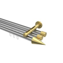 Innenlauf-Vorhangstange Silbergrau / Messing-Optik, Aluminium / Metall 20 mm Ø Siteno Savio, 3-läufig Innenlauf-Vorhangstange Silbergrau / Messing-Optik, Aluminium / Metall 20 mm Ø Siteno Savio, 3-läufig