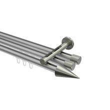 Vorhangstange mit Innenlauf Silbergrau / Edelstahl-Optik, Aluminium / Metall 20 mm Ø Siteno Savio, dreiläufig Vorhangstange mit Innenlauf Silbergrau / Edelstahl-Optik, Aluminium / Metall 20 mm Ø Siteno Savio, dreiläufig