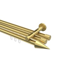 Innenlauf-Gardinenstange Messing-Optik, Aluminium / Metall 20 mm Ø Siteno Savio, 3-läufig Innenlauf-Gardinenstange Messing-Optik, Aluminium / Metall 20 mm Ø Siteno Savio, 3-läufig