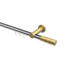 Vorhangstange mit Innenlauf Chrom / Messing-Optik, Aluminium / Metall 20 mm Ø Platon Elanto Vorhangstange mit Innenlauf Chrom / Messing-Optik, Aluminium / Metall 20 mm Ø Platon Elanto