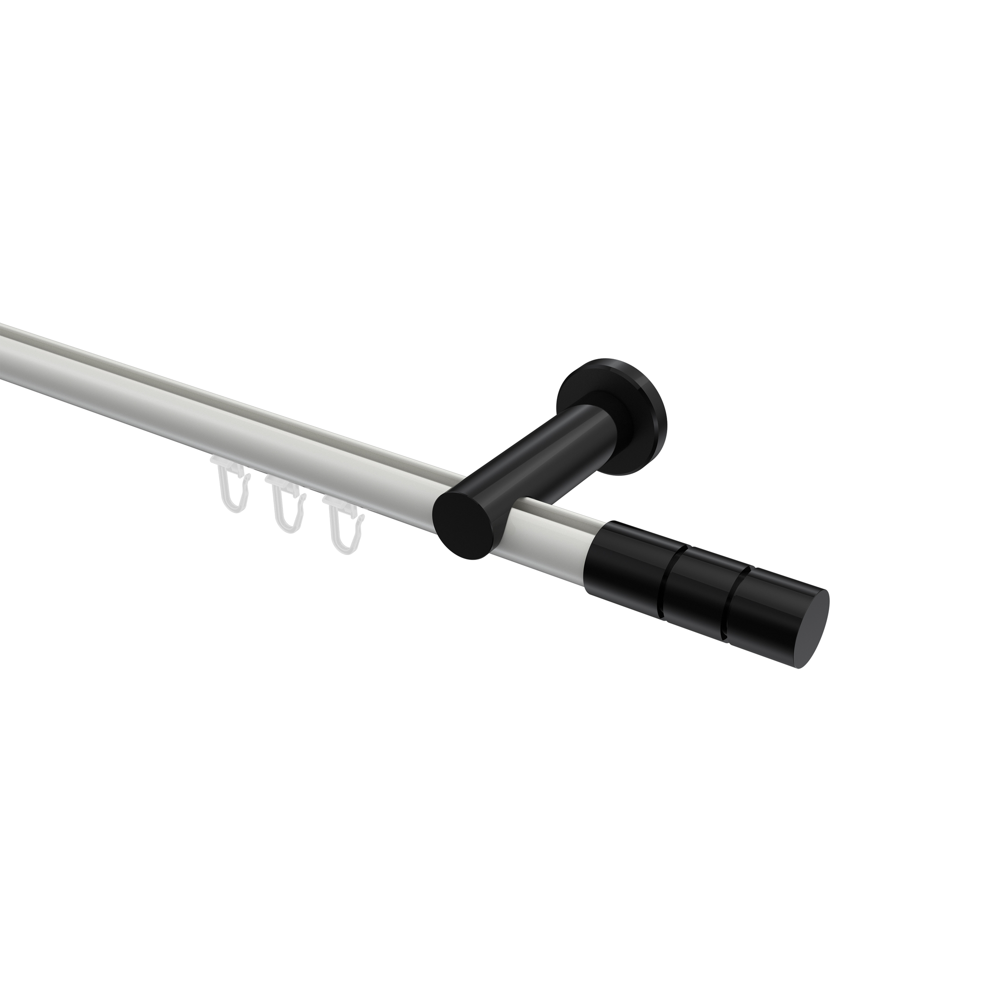 Innenlauf-Gardinenstangen Weiß / Schwarz, Aluminium / Metall 20 mm Ø Platon Elanto Innenlauf-Gardinenstangen Weiß / Schwarz, Aluminium / Metall 20 mm Ø Platon Elanto