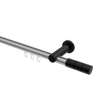 Innenlauf-Vorhangstangen Silbergrau / Schwarz, Aluminium / Metall 20 mm Ø Platon Elanto Innenlauf-Vorhangstangen Silbergrau / Schwarz, Aluminium / Metall 20 mm Ø Platon Elanto