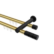 Innenlaufstange Messing-Optik / Schwarz, zweiläufig Aluminium / Metall 20 mm Ø Platon Elanto Innenlaufstange Messing-Optik / Schwarz, zweiläufig Aluminium / Metall 20 mm Ø Platon Elanto