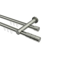 Gardinenstange Innenlauf Edelstahl-Optik 20 mm Ø Platon Elanto, doppelläufig Gardinenstange Innenlauf Edelstahl-Optik 20 mm Ø Platon Elanto, doppelläufig