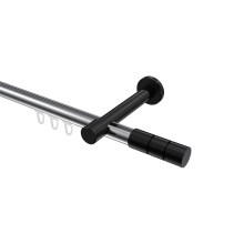 Innenlauf-Gardinenstange Chrom / Schwarz, Aluminium / Metall 20 mm Ø Prestige Elanto Innenlauf-Gardinenstange Chrom / Schwarz, Aluminium / Metall 20 mm Ø Prestige Elanto