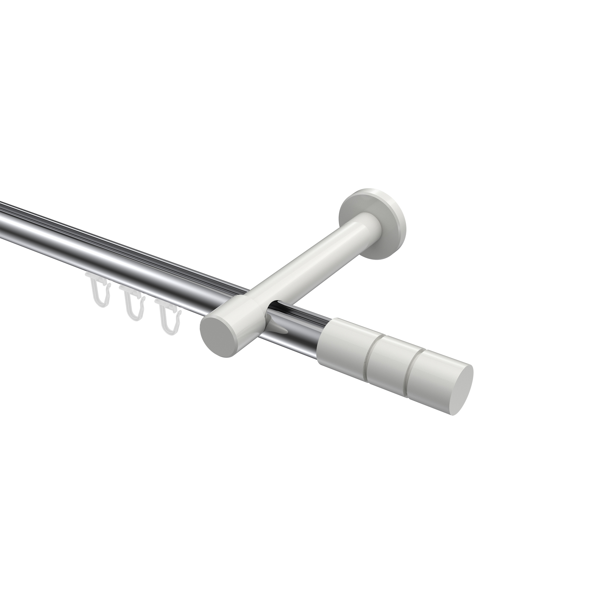 Innenlauf-Vorhangstangen Chrom / Weiß, Aluminium / Metall 20 mm Ø Prestige Elanto Innenlauf-Vorhangstangen Chrom / Weiß, Aluminium / Metall 20 mm Ø Prestige Elanto