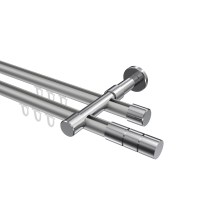 Innenlauf-Gardinenstange Silbergrau / Chrom, zweiläufig Aluminium / Metall 20 mm Ø Prestige Elanto Innenlauf-Gardinenstange Silbergrau / Chrom, zweiläufig Aluminium / Metall 20 mm Ø Prestige Elanto