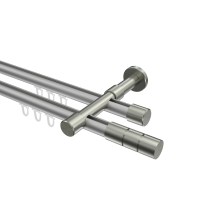 Innenlaufstange Silbergrau / Edelstahl-Optik, 2-läufig Aluminium / Metall 20 mm Ø Prestige Elanto Innenlaufstange Silbergrau / Edelstahl-Optik, 2-läufig Aluminium / Metall 20 mm Ø Prestige Elanto