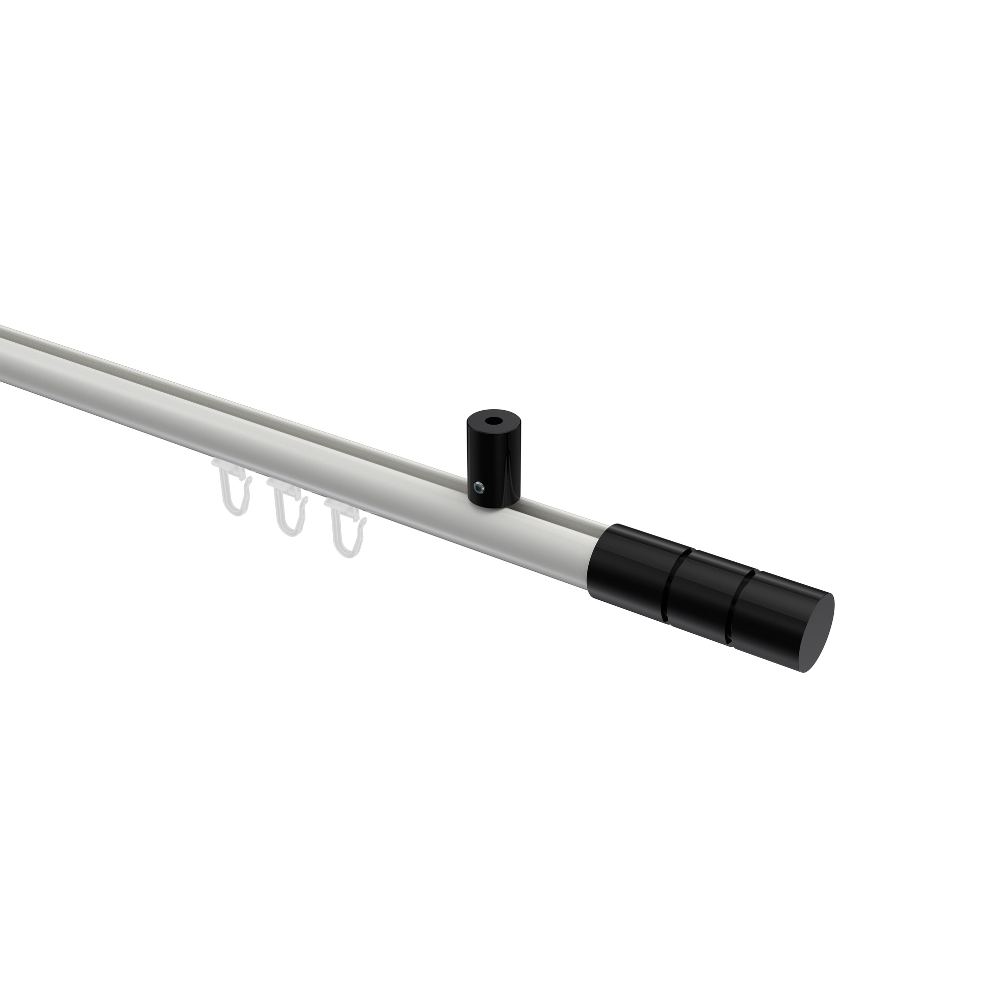 Innenlauf-Gardinenstange (Deckenmontage) Weiß / Schwarz, Aluminium / Metall 20 mm Ø Sonius Elanto Innenlauf-Gardinenstange (Deckenmontage) Weiß / Schwarz, Aluminium / Metall 20 mm Ø Sonius Elanto