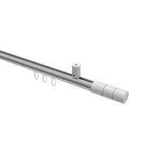 Innenlauf-Gardinenstange (Deckenbefestigung) Silbergrau / Weiß, Aluminium / Metall 20 mm Ø Sonius Elanto Innenlauf-Gardinenstange (Deckenbefestigung) Silbergrau / Weiß, Aluminium / Metall 20 mm Ø Sonius Elanto