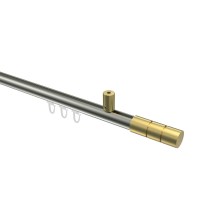 Gardinenstange mit Innenlauf (Deckenbefestigung) Edelstahl-Optik / Messing-Optik, Aluminium / Metall 20 mm Ø Sonius Elanto Gardinenstange mit Innenlauf (Deckenbefestigung) Edelstahl-Optik / Messing-Optik, Aluminium / Metall 20 mm Ø Sonius Elanto