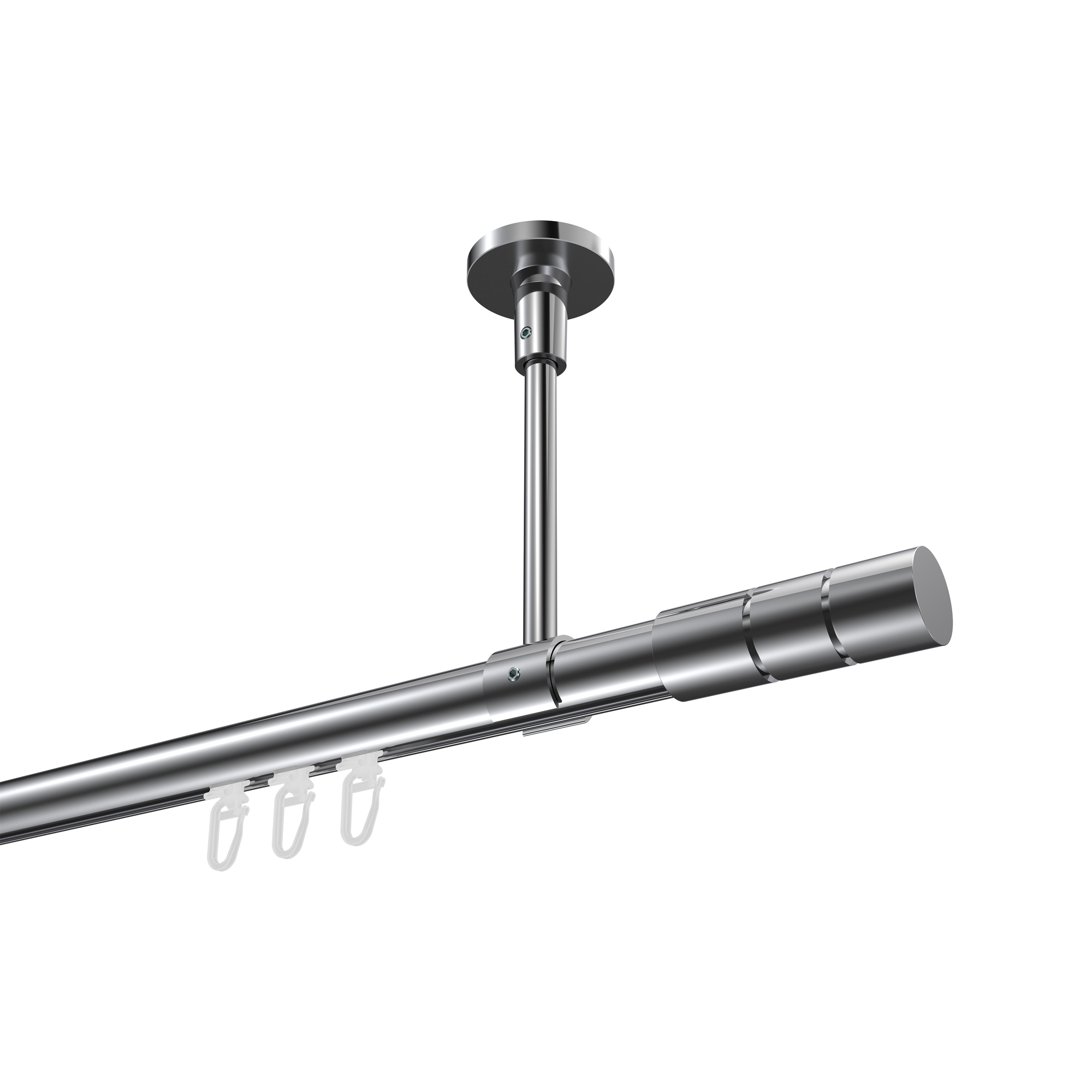 Innenlauf-Gardinenstange (Deckenmontage) Chrom, Aluminium / Metall 20 mm Ø Sonette Elanto Innenlauf-Gardinenstange (Deckenmontage) Chrom, Aluminium / Metall 20 mm Ø Sonette Elanto