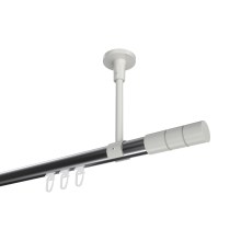 Gardinenstange mit Innenlauf (Deckenbefestigung) Chrom / Weiß, Aluminium / Metall 20 mm Ø Sonette Elanto Gardinenstange mit Innenlauf (Deckenbefestigung) Chrom / Weiß, Aluminium / Metall 20 mm Ø Sonette Elanto