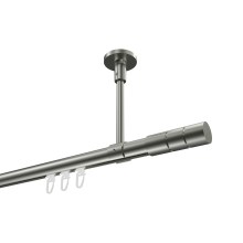 Innenlauf-Gardinenstange (Deckenmontage) Edelstahl-Optik, Aluminium / Metall 20 mm Ø Sonette Elanto Innenlauf-Gardinenstange (Deckenmontage) Edelstahl-Optik, Aluminium / Metall 20 mm Ø Sonette Elanto
