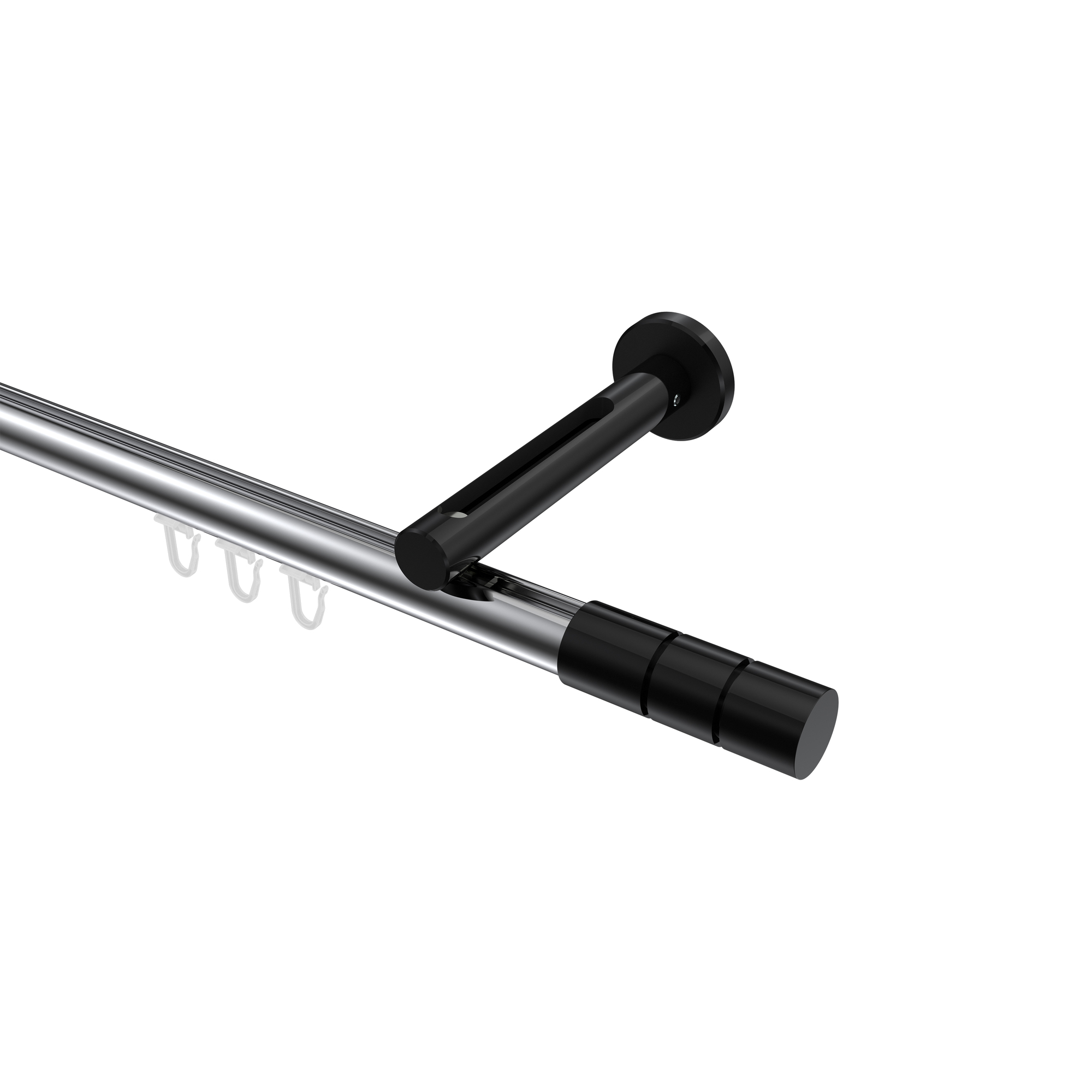 Innenlaufstange Chrom / Schwarz, Aluminium / Metall 20 mm Ø Siteno Elanto Innenlaufstange Chrom / Schwarz, Aluminium / Metall 20 mm Ø Siteno Elanto