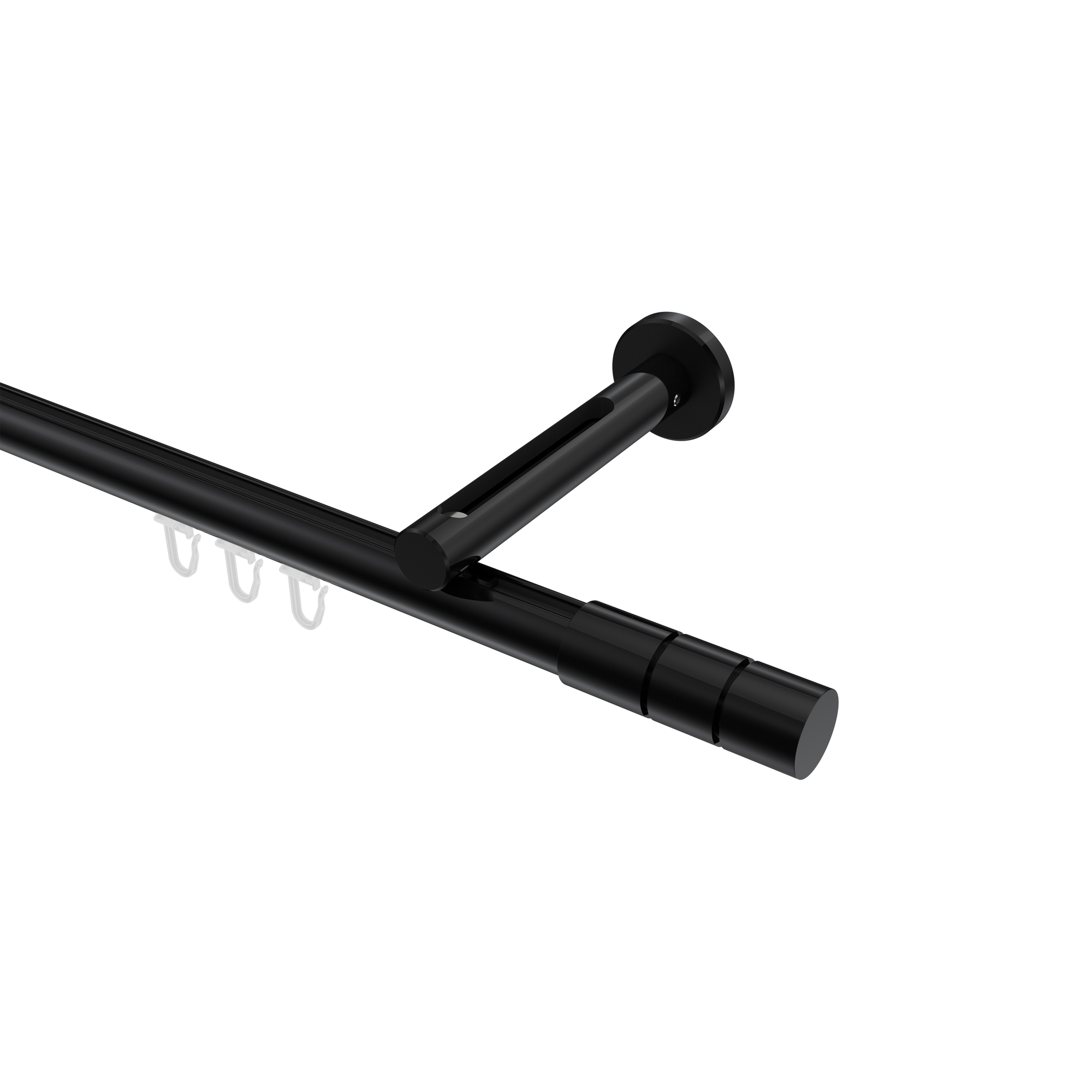 Innenlauf-Gardinenstange Schwarz, Aluminium / Metall 20 mm Ø Siteno Elanto Innenlauf-Gardinenstange Schwarz, Aluminium / Metall 20 mm Ø Siteno Elanto