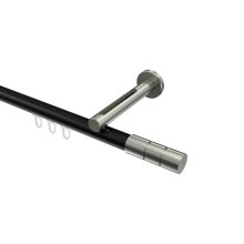 Vorhangstange mit Innenlauf Schwarz / Edelstahl-Optik, Aluminium / Metall 20 mm Ø Siteno Elanto Vorhangstange mit Innenlauf Schwarz / Edelstahl-Optik, Aluminium / Metall 20 mm Ø Siteno Elanto
