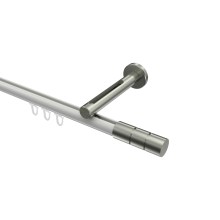 Vorhangstange mit Innenlauf Weiß / Edelstahl-Optik, Aluminium / Metall 20 mm Ø Siteno Elanto Vorhangstange mit Innenlauf Weiß / Edelstahl-Optik, Aluminium / Metall 20 mm Ø Siteno Elanto