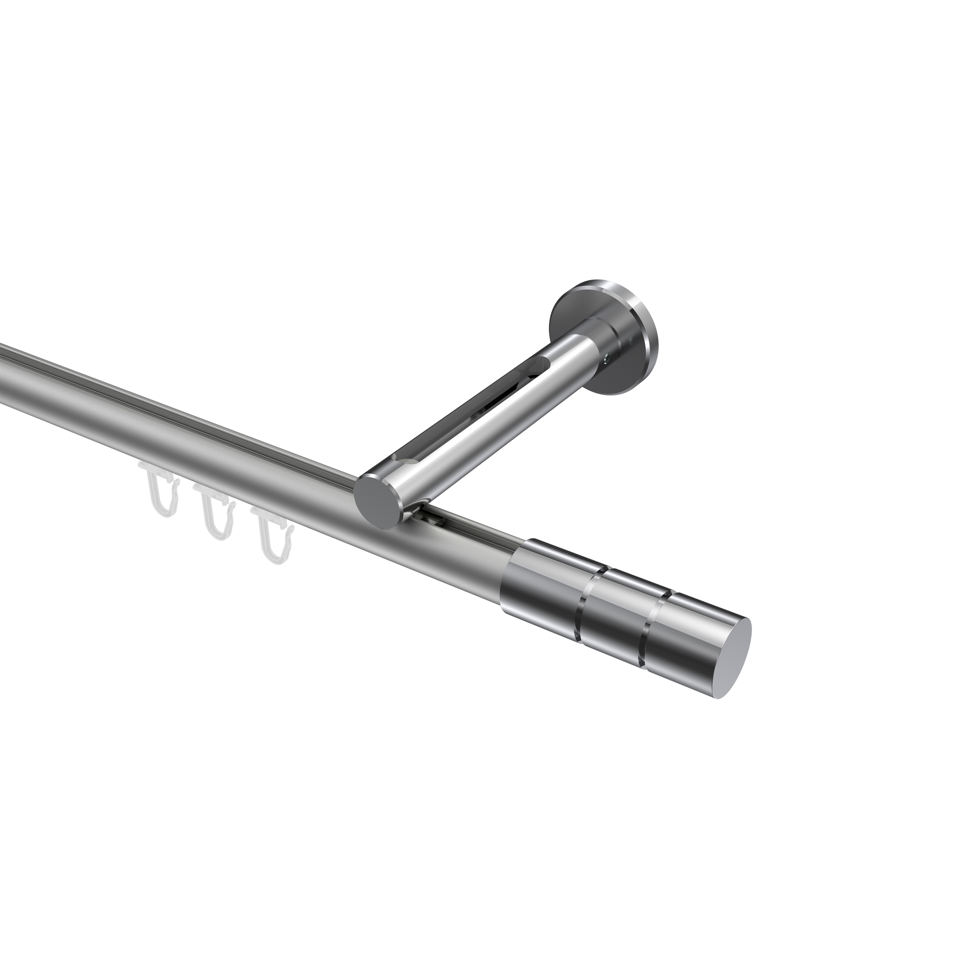 Innenlauf-Gardinenstange Silbergrau / Chrom, Aluminium / Metall 20 mm Ø Siteno Elanto Innenlauf-Gardinenstange Silbergrau / Chrom, Aluminium / Metall 20 mm Ø Siteno Elanto