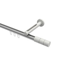 Gardinenstange mit Innenlauf Silbergrau / Weiß, Aluminium / Metall 20 mm Ø Siteno Elanto Gardinenstange mit Innenlauf Silbergrau / Weiß, Aluminium / Metall 20 mm Ø Siteno Elanto