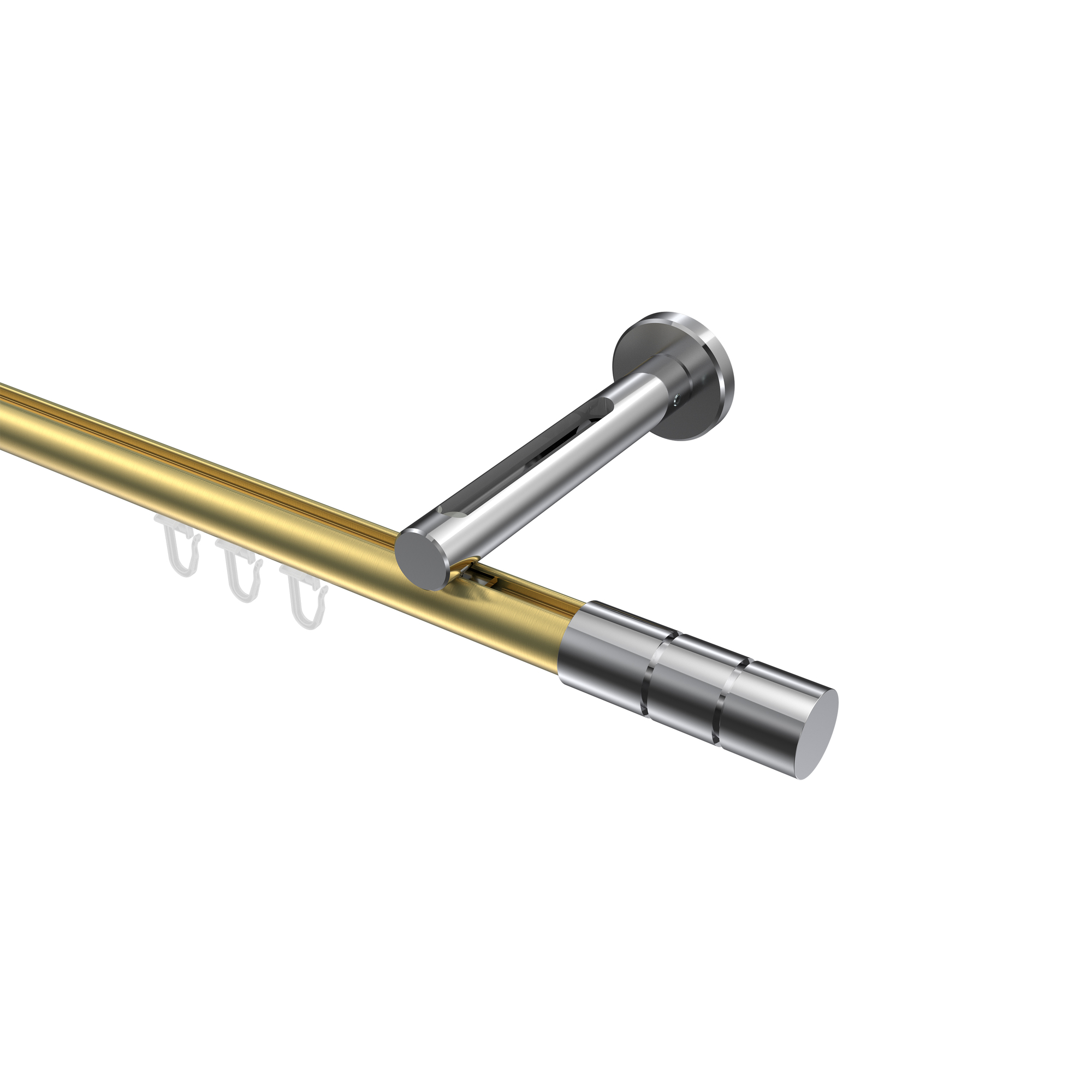 Innenlaufstange Messing-Optik / Chrom, Aluminium / Metall 20 mm Ø Siteno Elanto Innenlaufstange Messing-Optik / Chrom, Aluminium / Metall 20 mm Ø Siteno Elanto