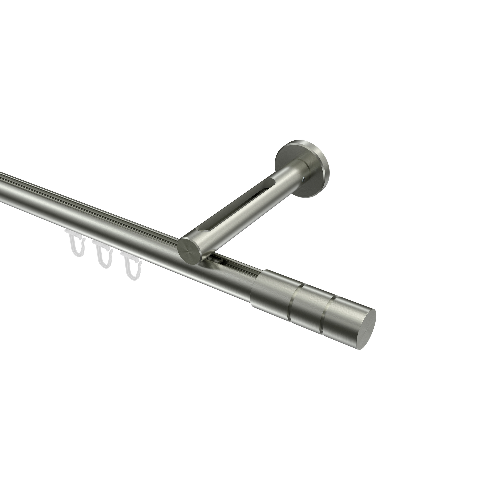 Innenlauf-Gardinenstange Edelstahl-Optik, Aluminium / Metall 20 mm Ø Siteno Elanto Innenlauf-Gardinenstange Edelstahl-Optik, Aluminium / Metall 20 mm Ø Siteno Elanto