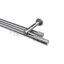 Innenlauf-Gardinenstange Chrom, Aluminium / Metall 20 mm Ø Siteno Elanto, 2-läufig Innenlauf-Gardinenstange Chrom, Aluminium / Metall 20 mm Ø Siteno Elanto, 2-läufig