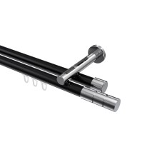 Innenlaufstange Schwarz / Chrom, Aluminium / Metall 20 mm Ø Siteno Elanto, 2-läufig Innenlaufstange Schwarz / Chrom, Aluminium / Metall 20 mm Ø Siteno Elanto, 2-läufig