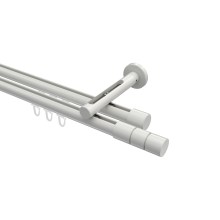 Innenlauf-Gardinenstange Weiß, Aluminium / Metall 20 mm Ø Siteno Elanto, zweiläufig Innenlauf-Gardinenstange Weiß, Aluminium / Metall 20 mm Ø Siteno Elanto, zweiläufig