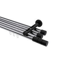 Innenlaufstange Chrom / Schwarz, Aluminium / Metall 20 mm Ø Siteno Elanto, dreiläufig Innenlaufstange Chrom / Schwarz, Aluminium / Metall 20 mm Ø Siteno Elanto, dreiläufig