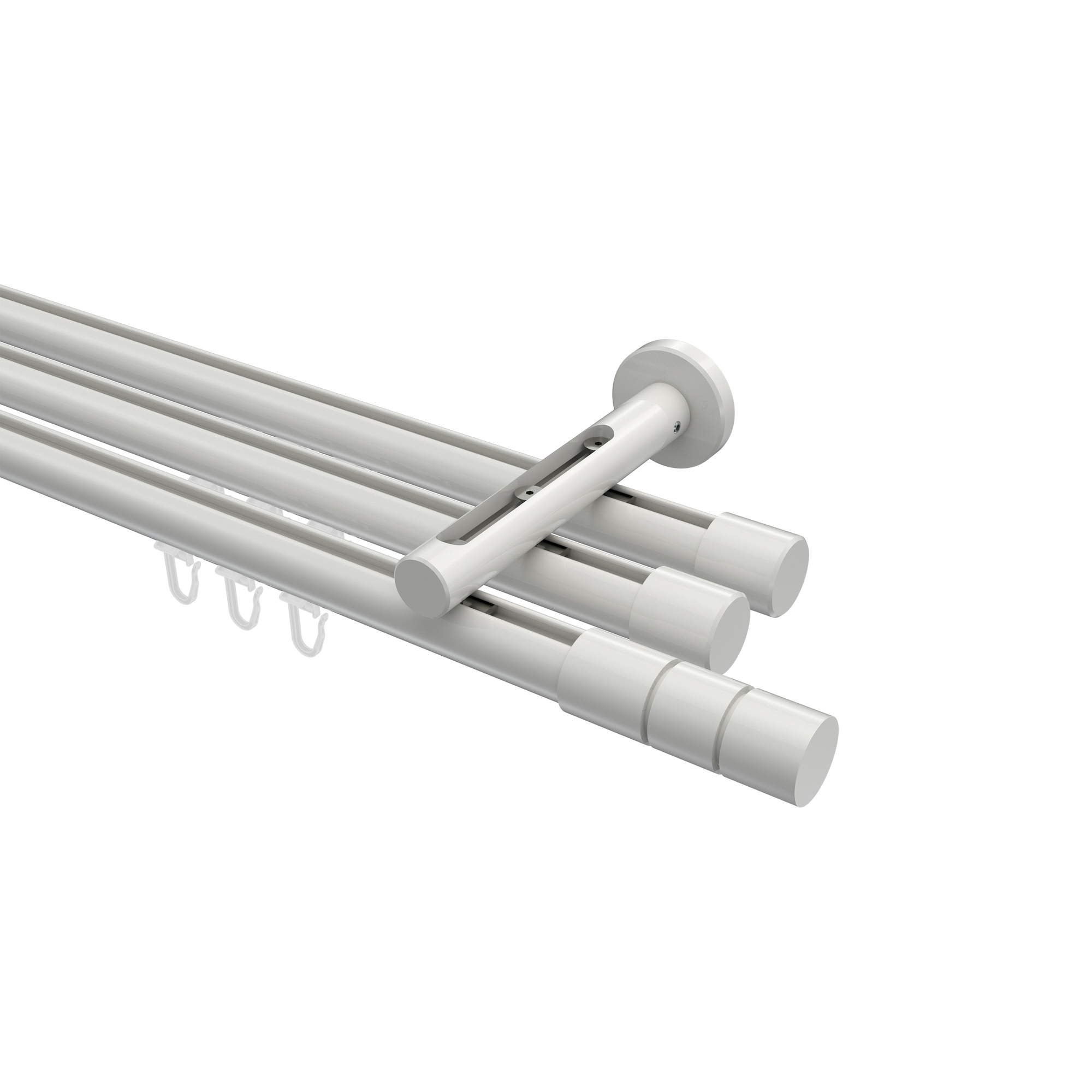 Innenlauf-Gardinenstange Weiß, Aluminium / Metall 20 mm Ø Siteno Elanto, 3-läufig Innenlauf-Gardinenstange Weiß, Aluminium / Metall 20 mm Ø Siteno Elanto, 3-läufig