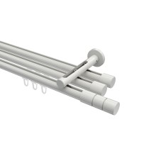 Innenlauf-Gardinenstange Weiß, Aluminium / Metall 20 mm Ø Siteno Elanto, 3-läufig Innenlauf-Gardinenstange Weiß, Aluminium / Metall 20 mm Ø Siteno Elanto, 3-läufig