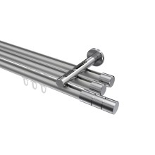 Innenlauf-Gardinenstange Silbergrau / Chrom, Aluminium / Metall 20 mm Ø Siteno Elanto, dreiläufig Innenlauf-Gardinenstange Silbergrau / Chrom, Aluminium / Metall 20 mm Ø Siteno Elanto, dreiläufig