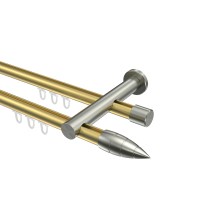 Innenlaufstange Messing-Optik / Edelstahl-Optik 20 mm Ø Platon Samanto, 2-läufig Innenlaufstange Messing-Optik / Edelstahl-Optik 20 mm Ø Platon Samanto, 2-läufig