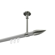 Gardinenstange mit Innenlauf (Deckenbefestigung) Weiß / Edelstahl-Optik, Aluminium / Metall 20 mm Ø Sonette Samanto Gardinenstange mit Innenlauf (Deckenbefestigung) Weiß / Edelstahl-Optik, Aluminium / Metall 20 mm Ø Sonette Samanto